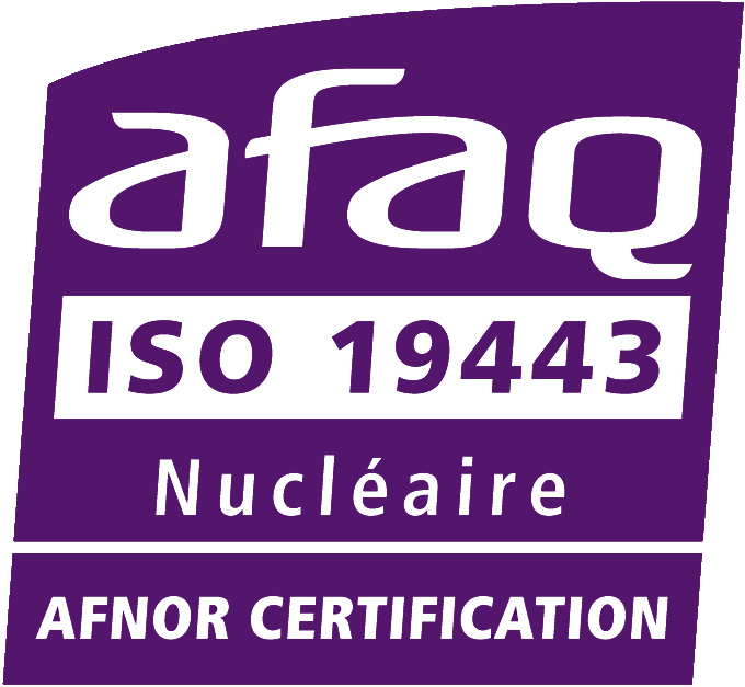 Logo de la certification ISO 19443 concernant le stockage des produits nucléaire obtenu par Cogne France